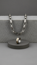 Gunmetal stainless steel link necklace