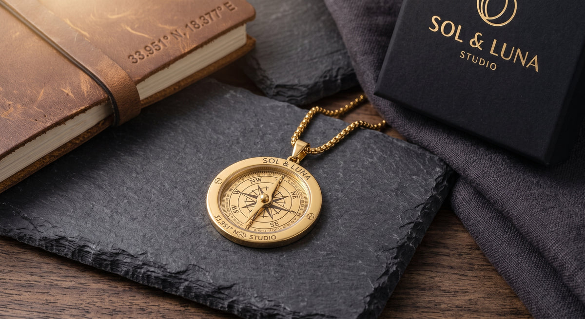 The Nomad Compass Pendant Necklace
